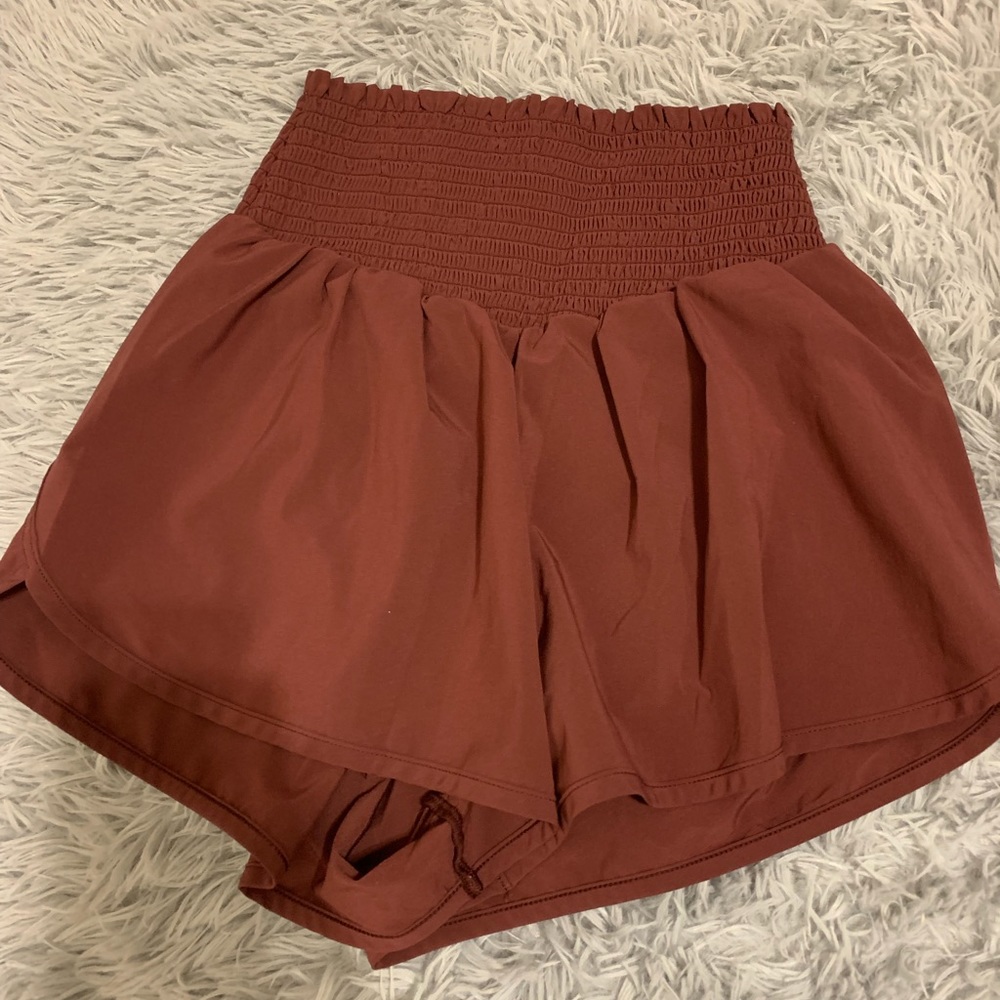 Red Arie high waisted shorts